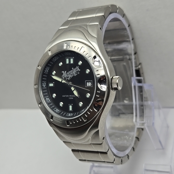 Mens Meguiars Since 1901 Date Dial Stainless Steel Quartz Watch New Battery - Picture 2 of 10